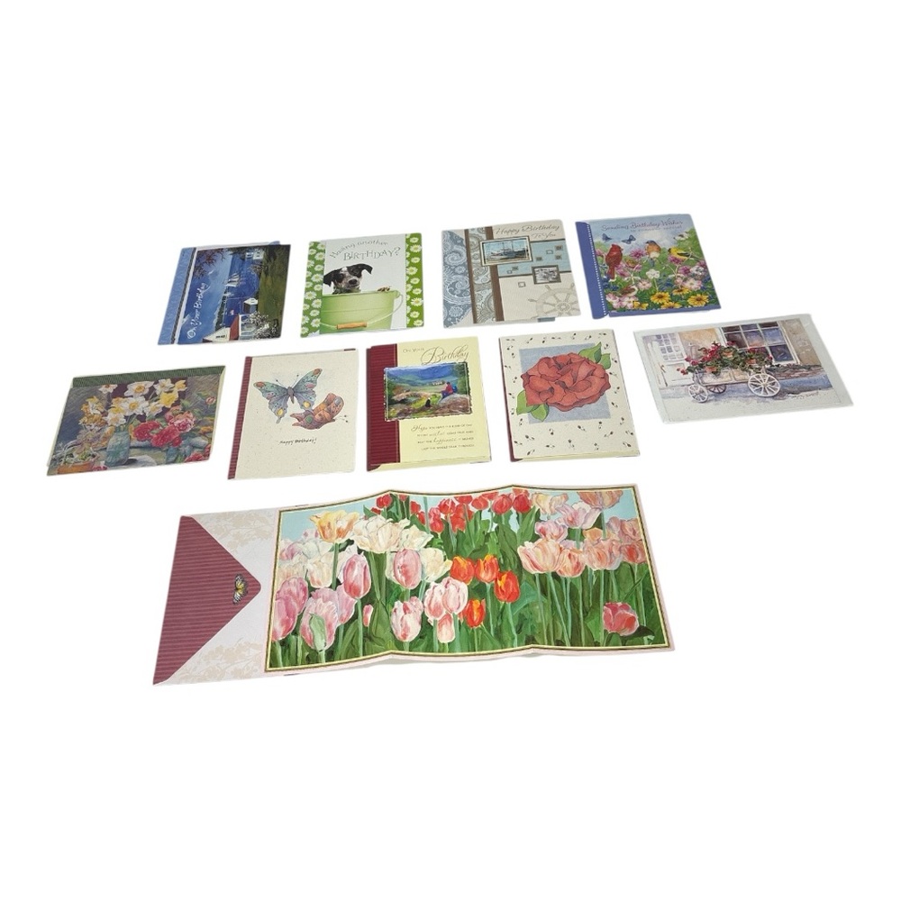 VTG Assortment of birthday Floral Greeting Card Set of 10